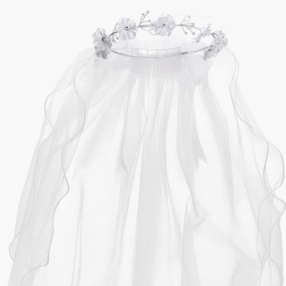 First Communion Embellished Comb & Veil